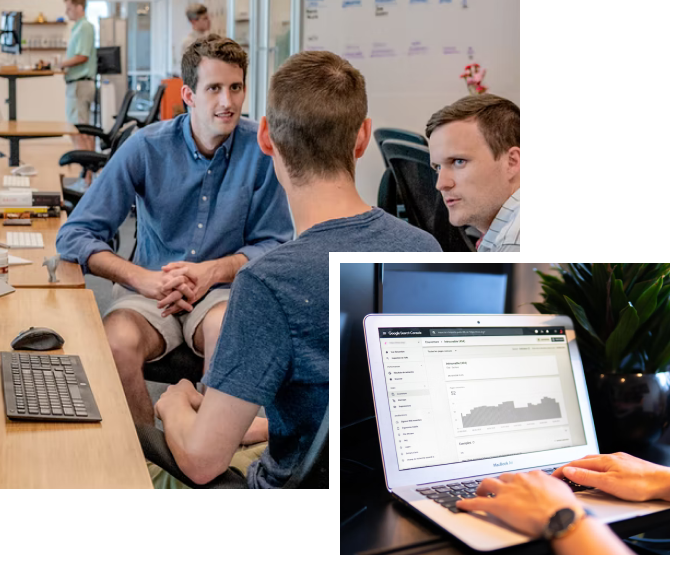 Technician chatting about business IT support solution in Houston